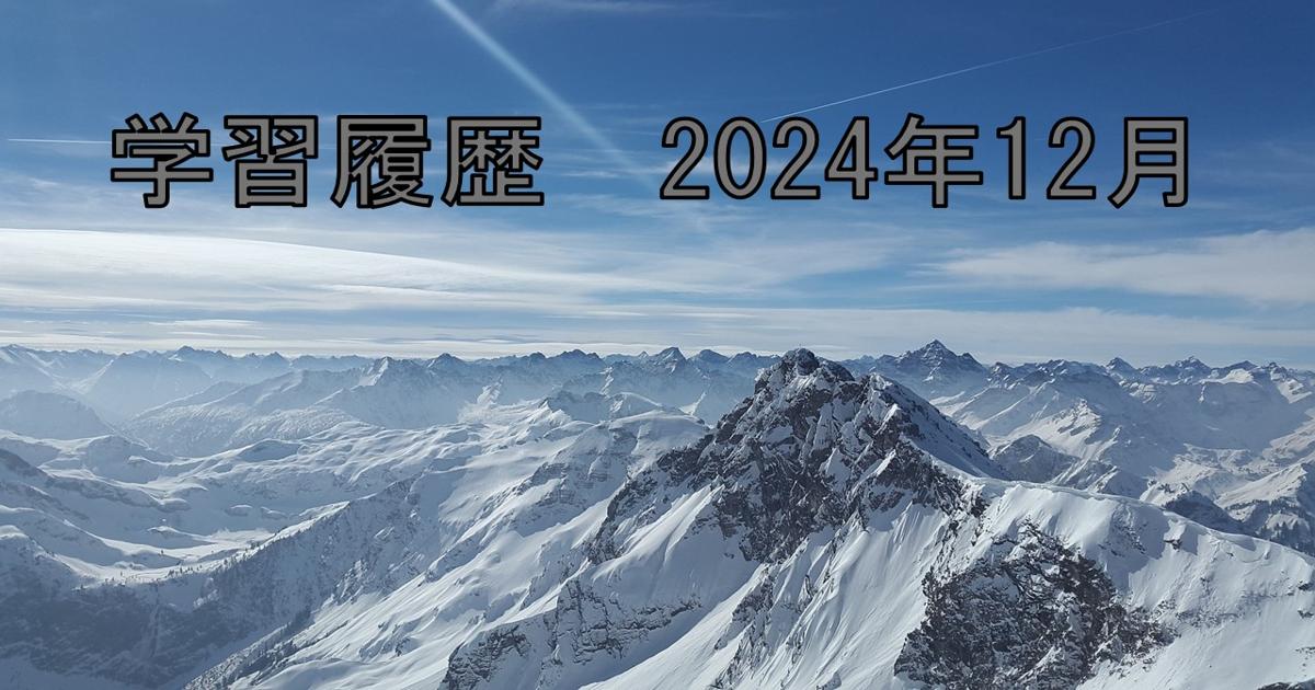 【学習の記録　2024年12月】